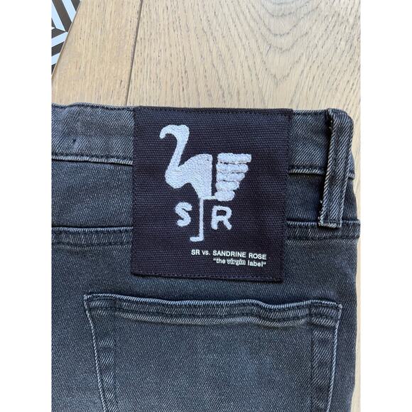 FP - Sandrine Rose Super Flare Destroyed Black High-rise Jeans - NWT - Size 31 - Picture 4 of 6